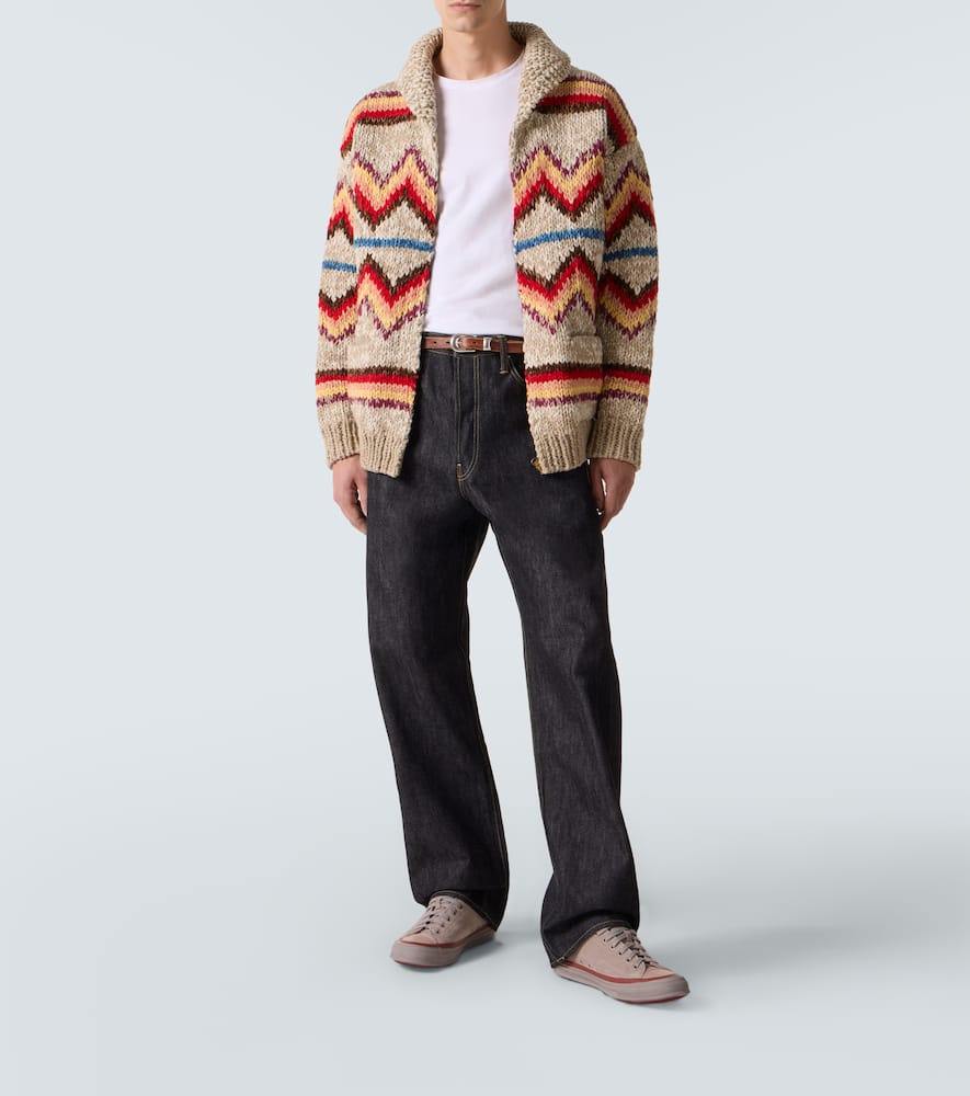 Wool and cashmere jacquard cardigan