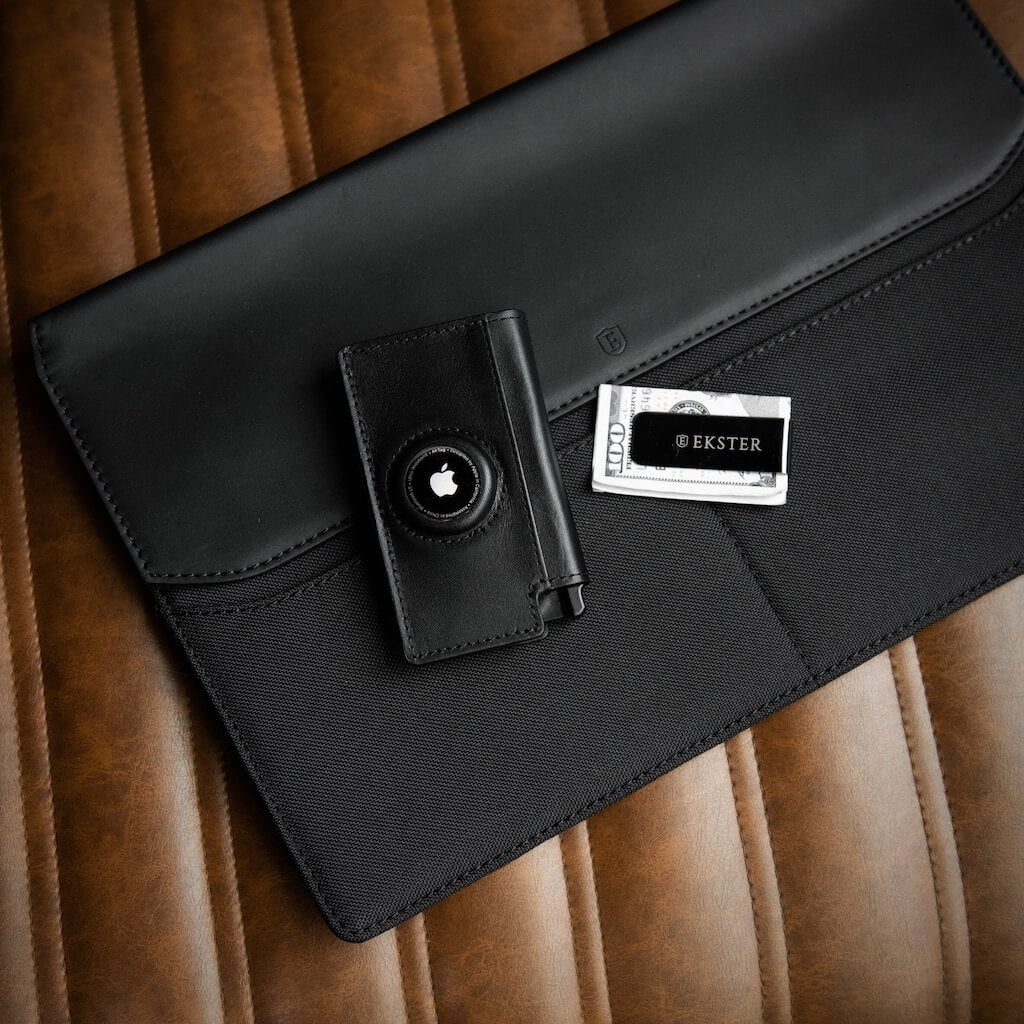 Ekster Wallet for AirTag Fits up to 12 cards & cash Apple Compatible Classic Brown
