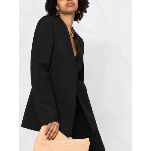 Collarless single-breasted jacket - Black