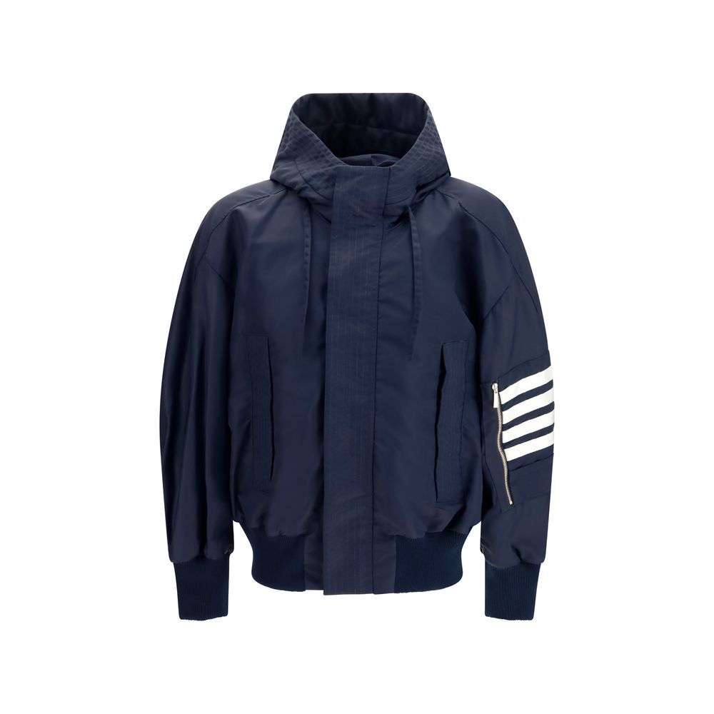 Technical Cotton Twill Jacket — Navy