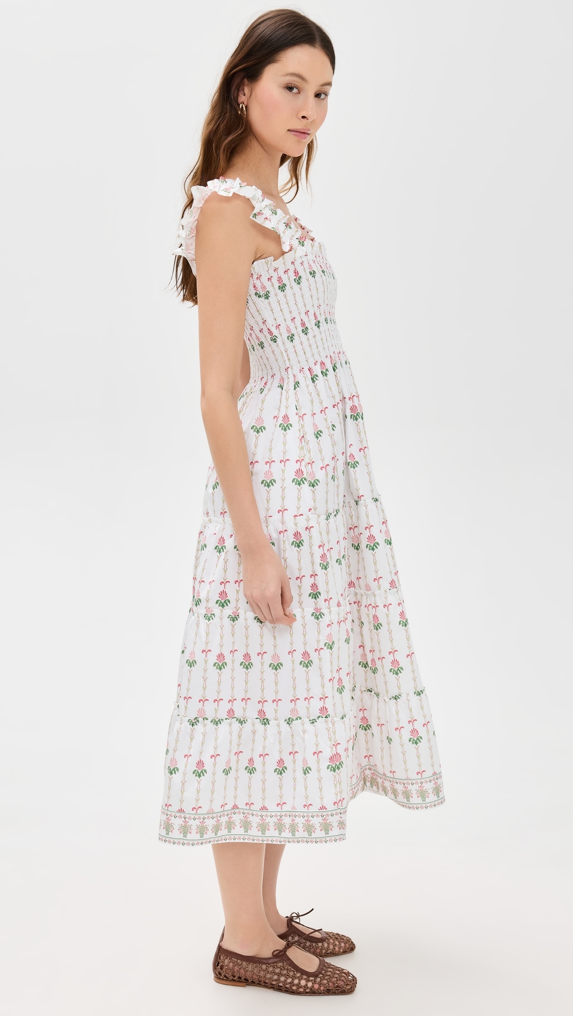 Hill House Home The Ellie Nap Dress Trailing Fern/White Multi