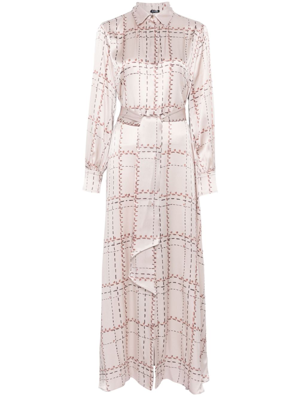 Printed silk shirt dress - Pink
