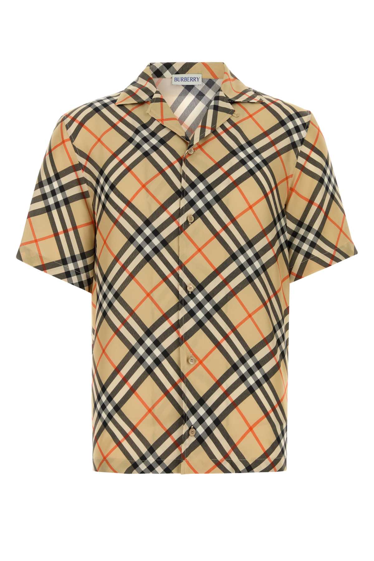 Printed Silk Shirt — Beige