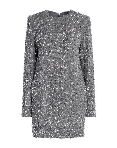 Woman Mini dress Silver Size 6 Polyester