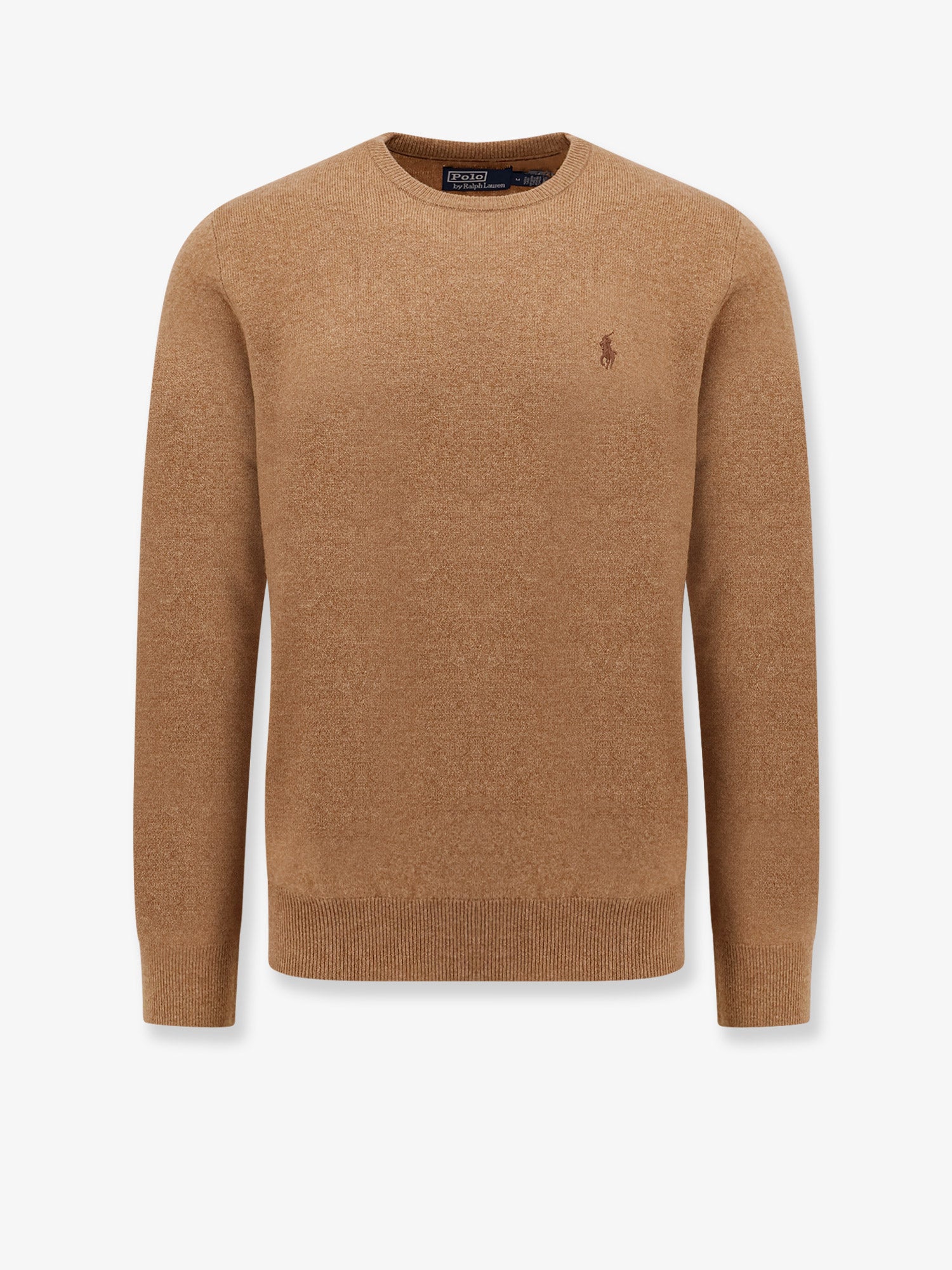 Logo-Embroidered Wool Sweater — Beige