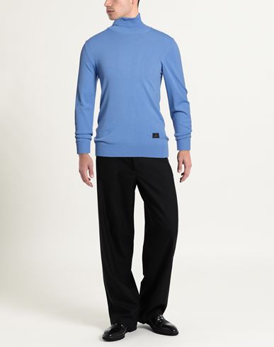 Man Turtleneck Light blue Size L Polyamide, Viscose