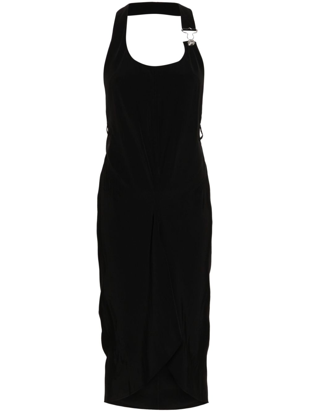 Halterneck open-back midi dress - Black