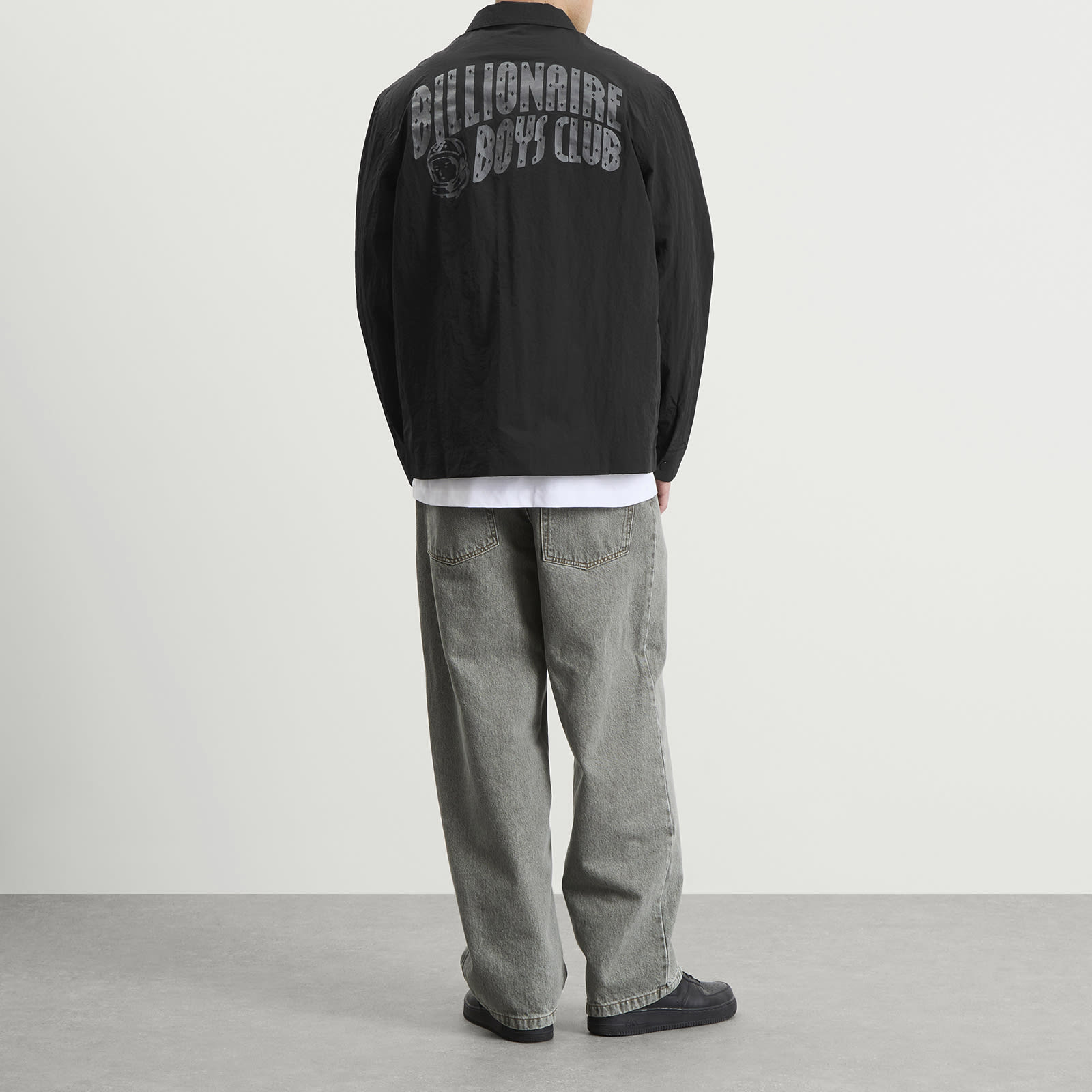 Men's Arch Logo Nylon Overshirt Black