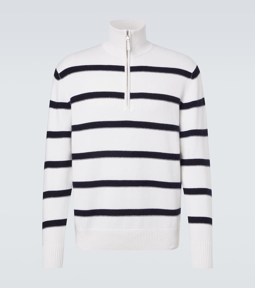 Striped cotton and cashmere sweater