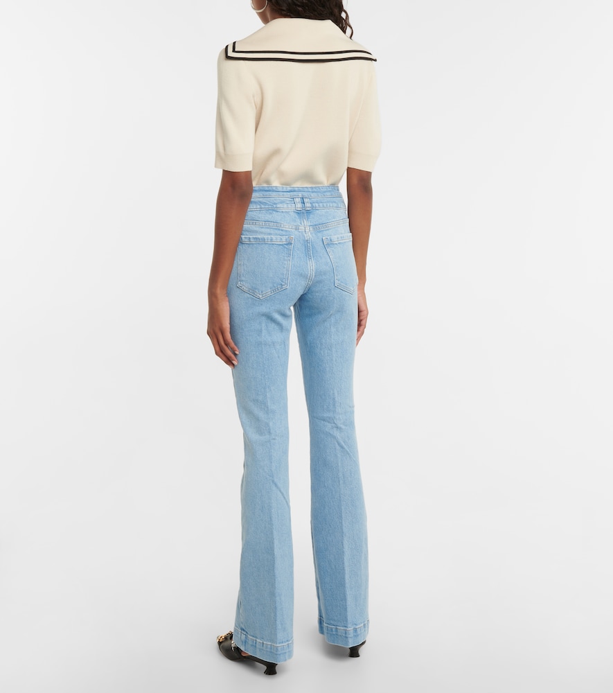 Double Button Flare high-rise jeans