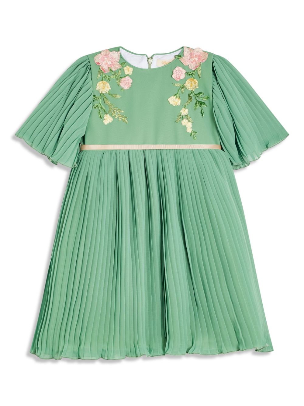 Floral-appliqué dress - Green
