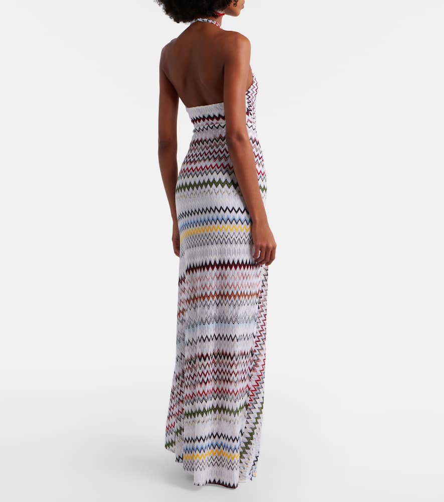Zigzag knitted maxi dress