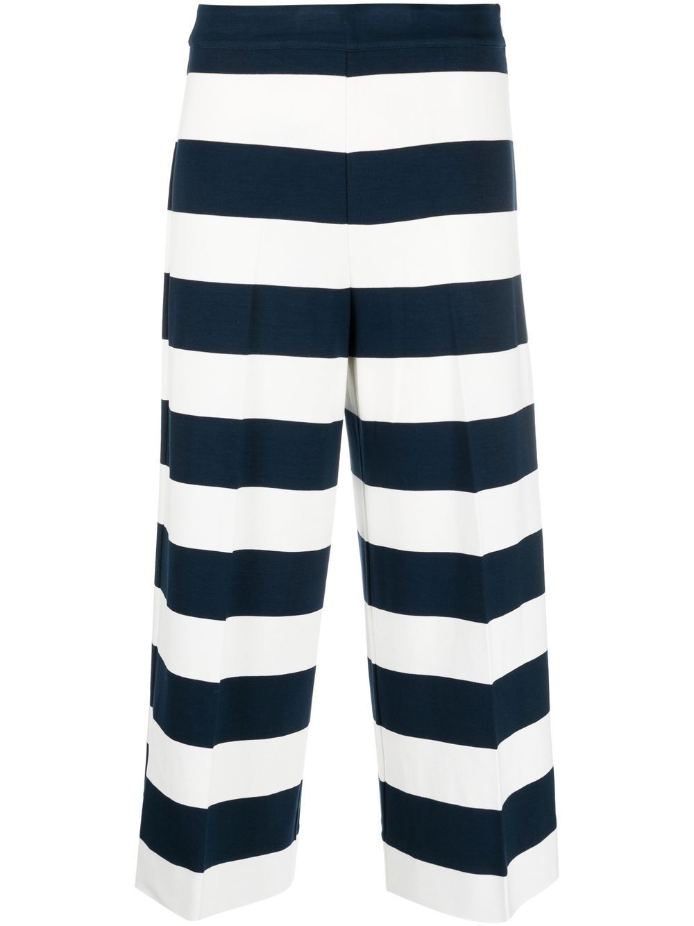 Striped cropped trousers - Blue