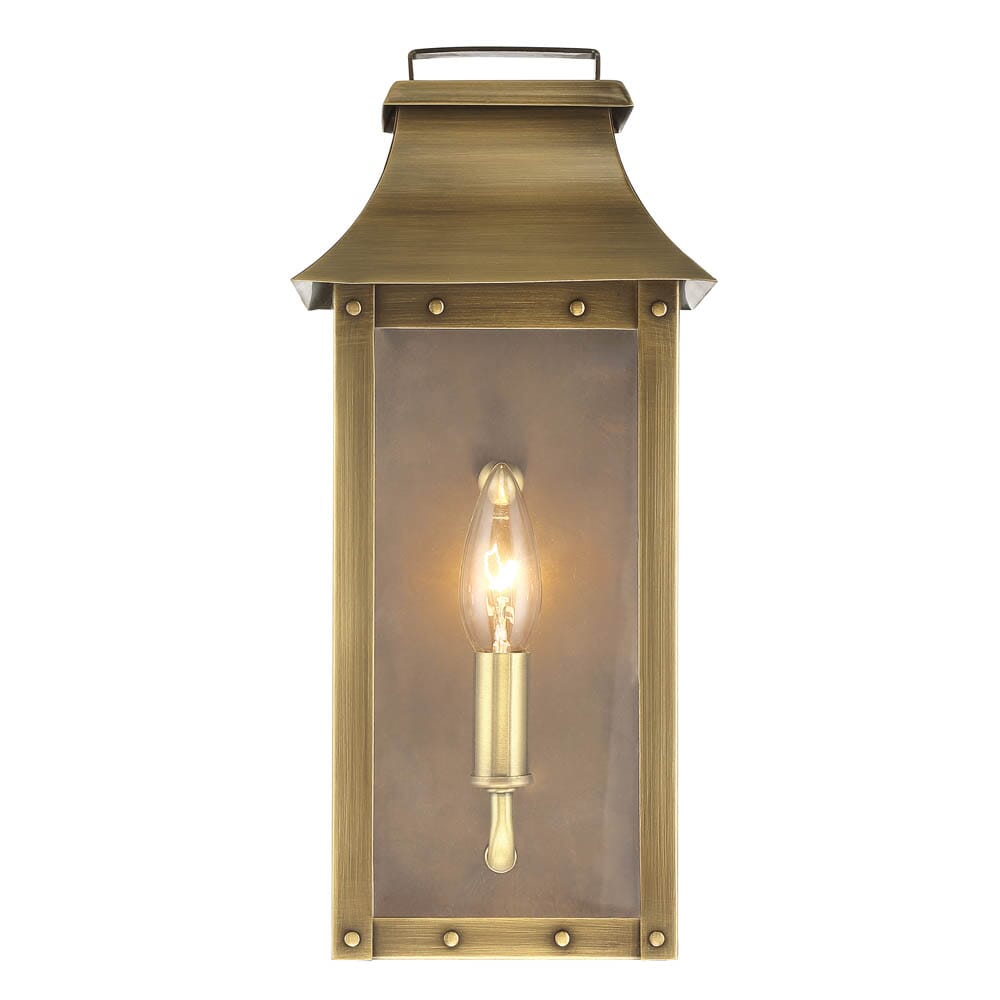 Aged Brass One Light Wall Sconce from the Manchester Collection