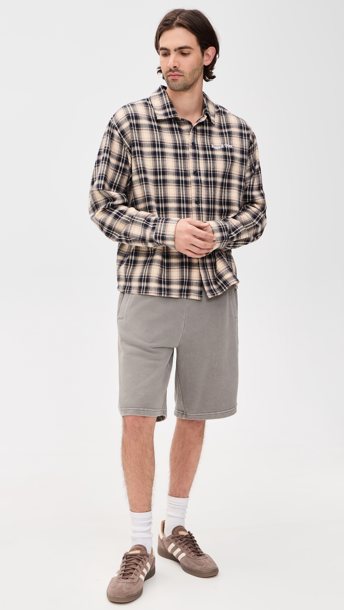 Wordmark Button Up Shirt Navy