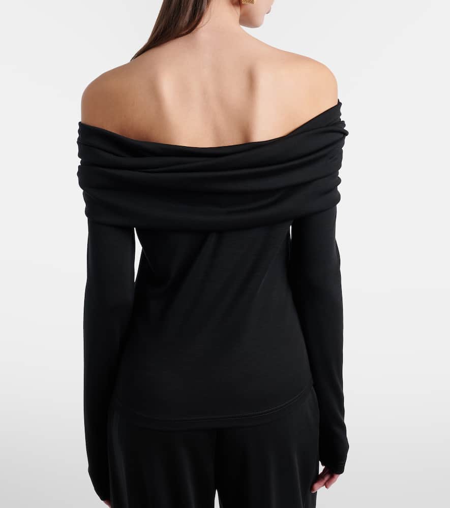 Orafo off-shoulder virgin wool top