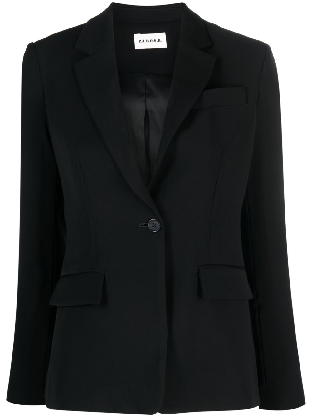 Slim-cut single-breasted blazer - Black