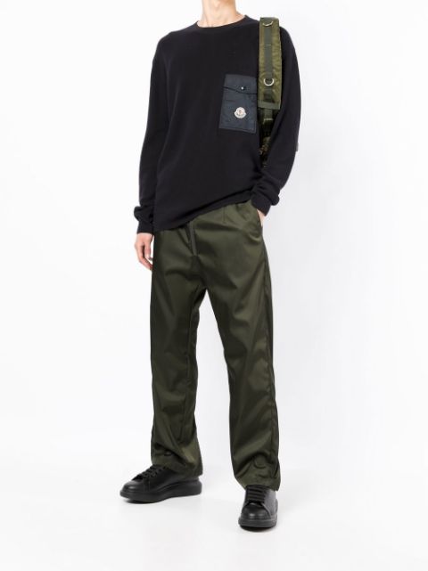 Pocket-detail crew neck jumper