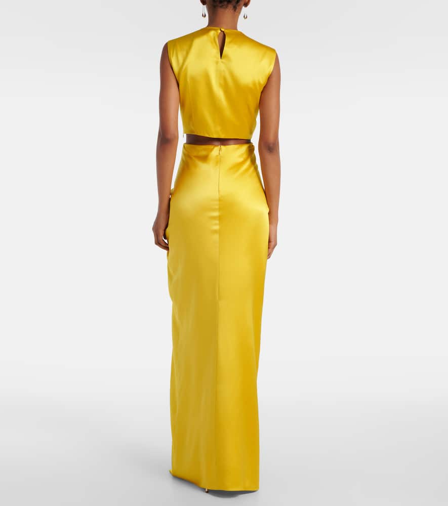 Panaro draped cutout silk maxi dress