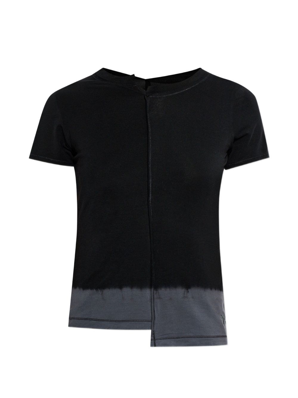 Y-3 - asymmetric hem short sleeve round neck top