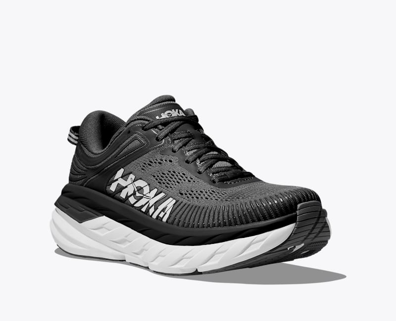 HOKA Women's Bondi 7 Shoes in Black/White