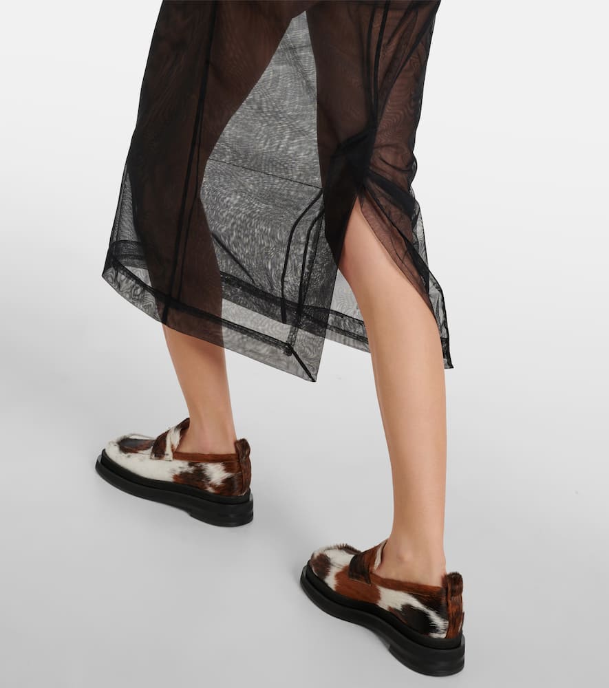 Sheer tulle pencil skirt