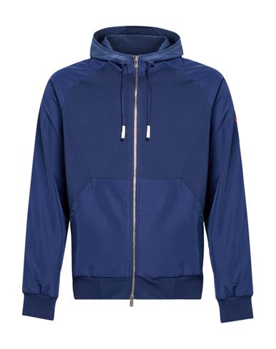 Man Sweatshirt Navy Size M Cotton, Elastane