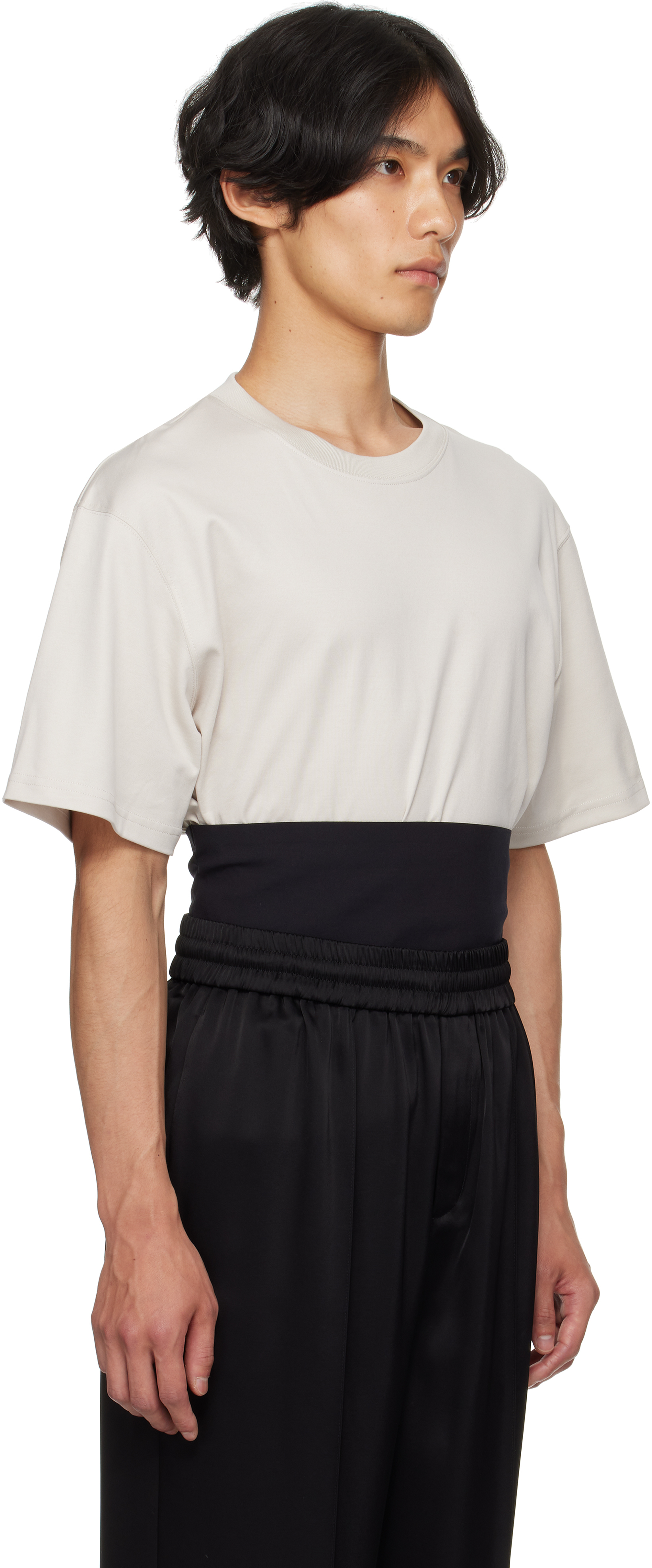 Taupe & Black Boxy Corset T-shirt