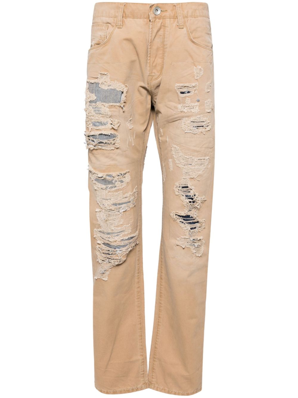 The Louis cotton straight trousers - Brown