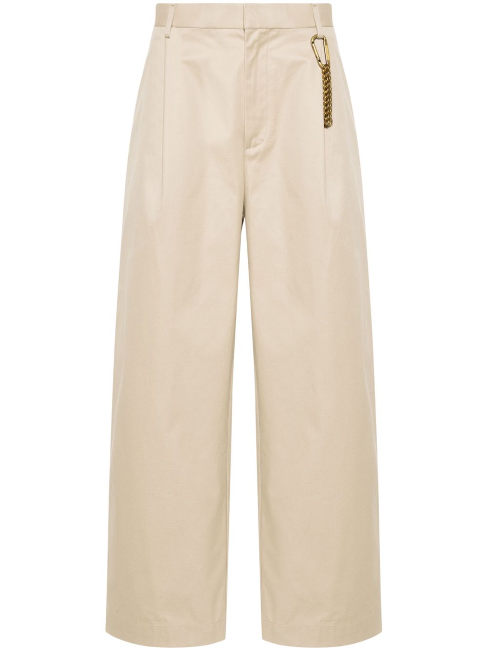 Daniel wide-leg cotton trousers - Blue