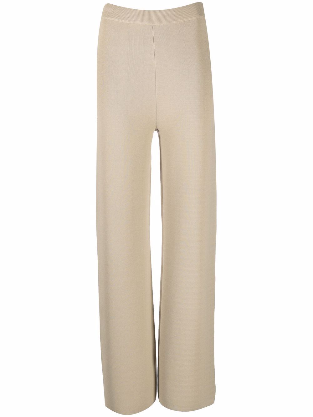 Straight-leg knitted trousers - Neutrals