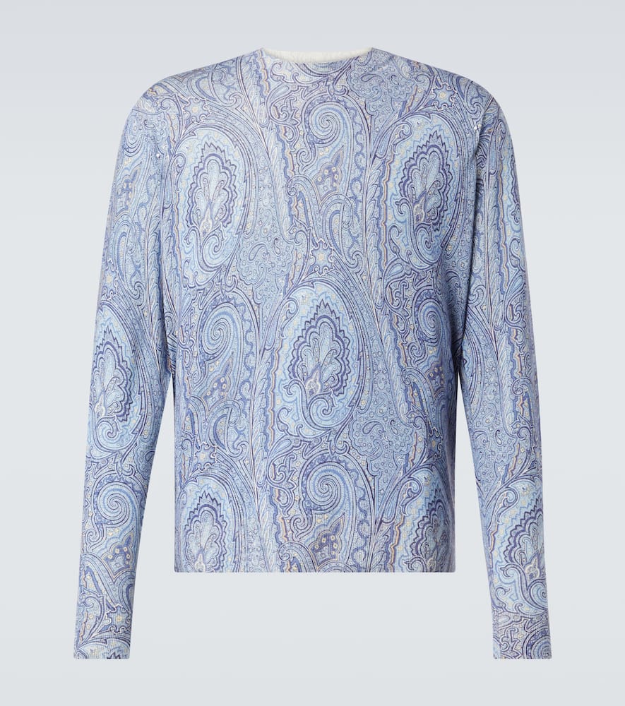 Paisley silk and cashmere sweater