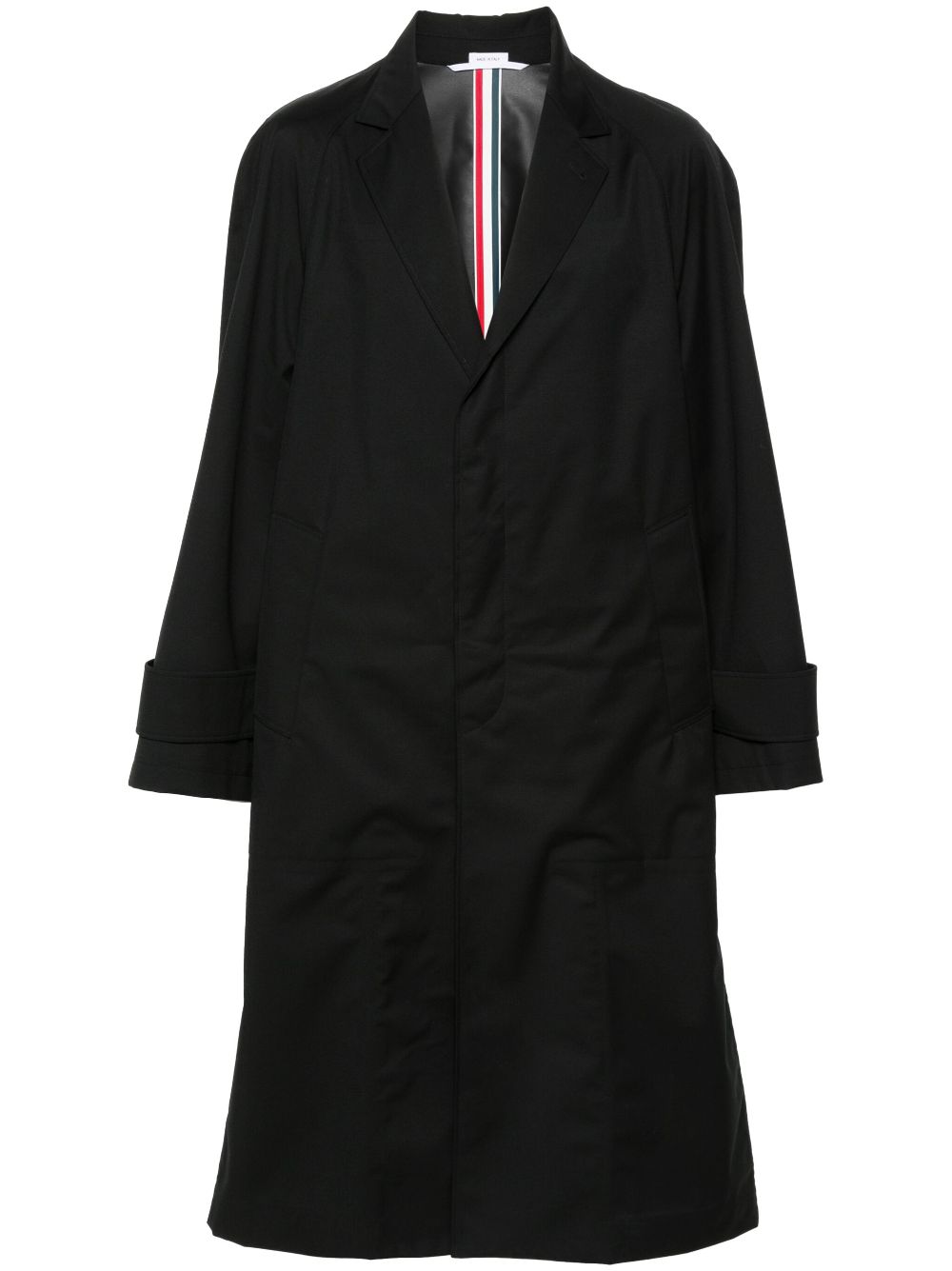 Single-breasted wool coat - Black