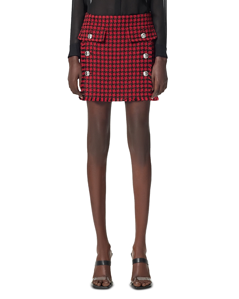 Tweed pencil skirt - Red
