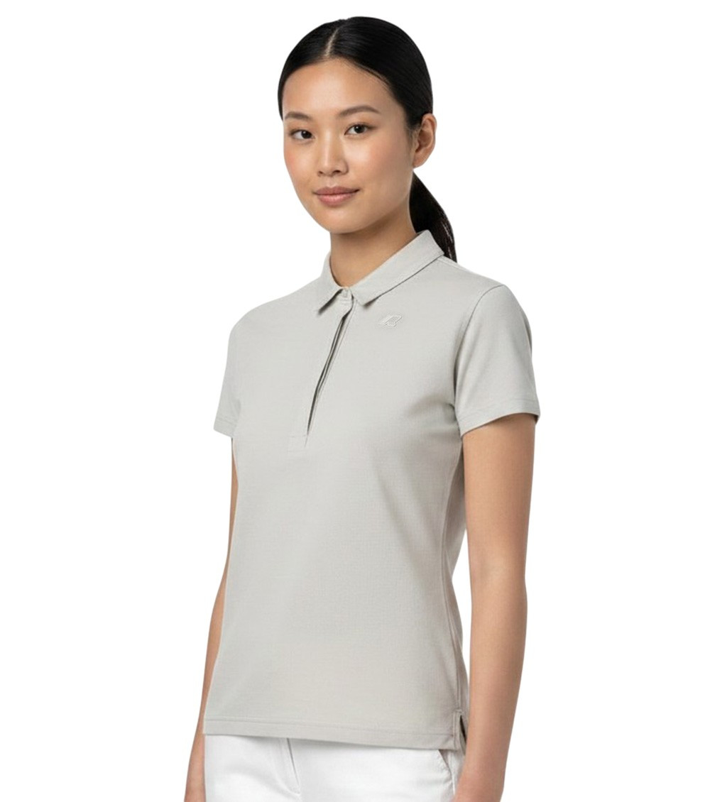 White Solid Shirt Collar Polo