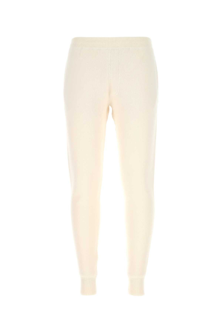 Ivory Stretch Cashmere Blend Joggers