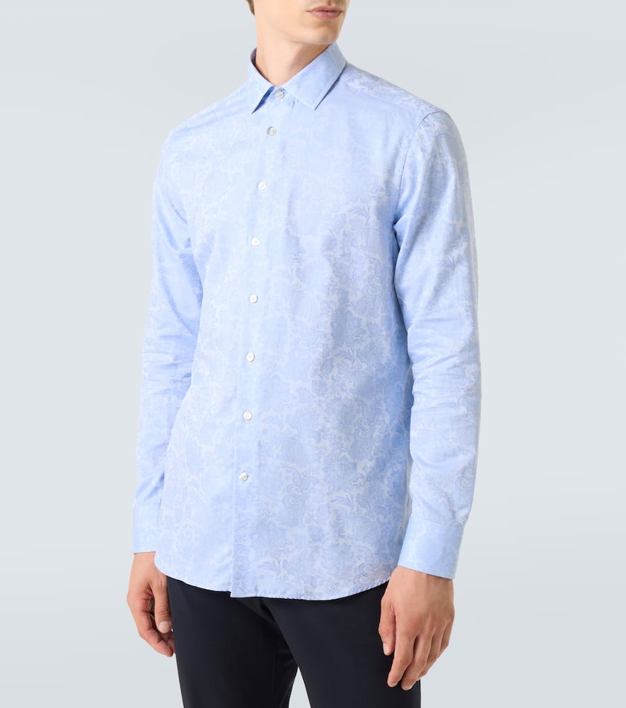Floral cotton jacquard shirt
