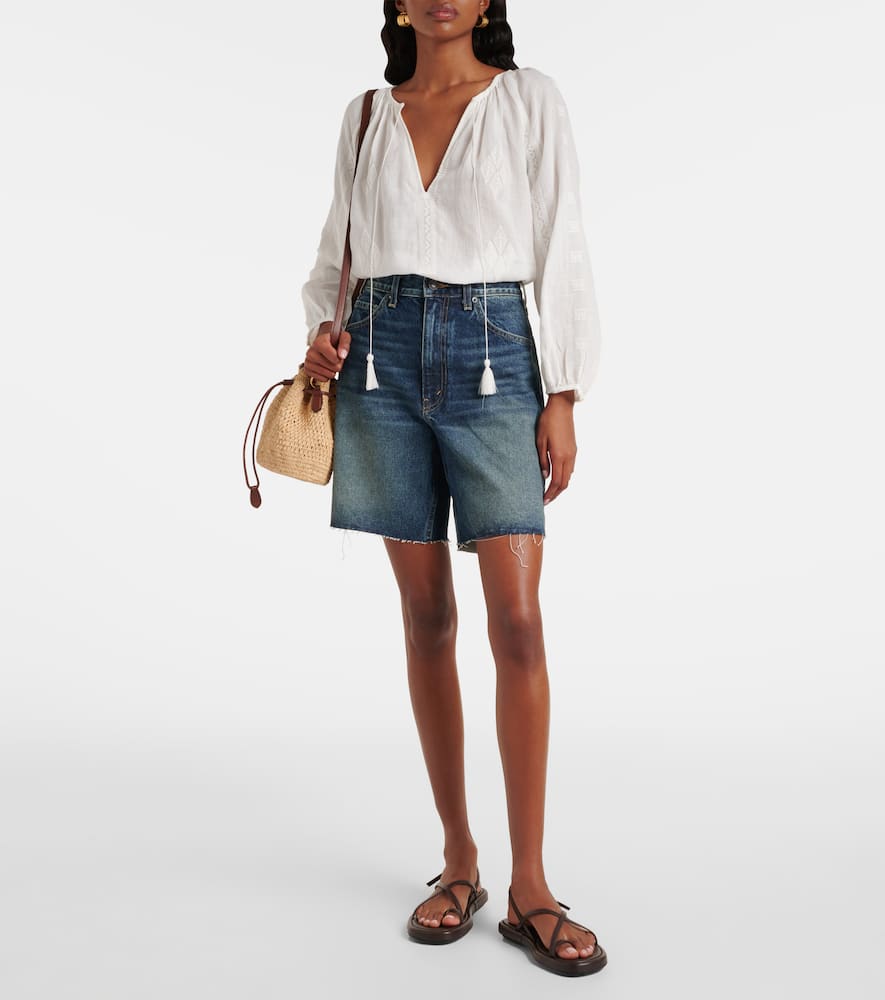 Russel mid-rise denim shorts