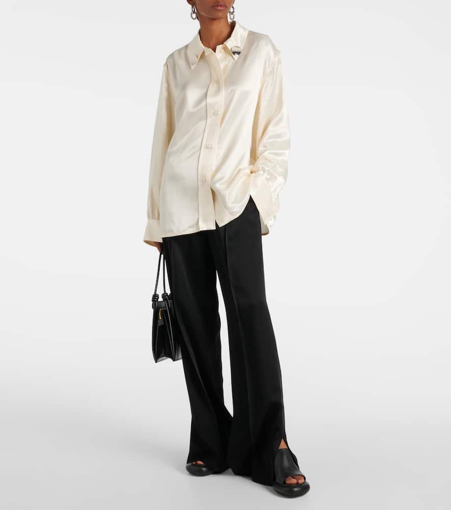 Satin wide-leg pants