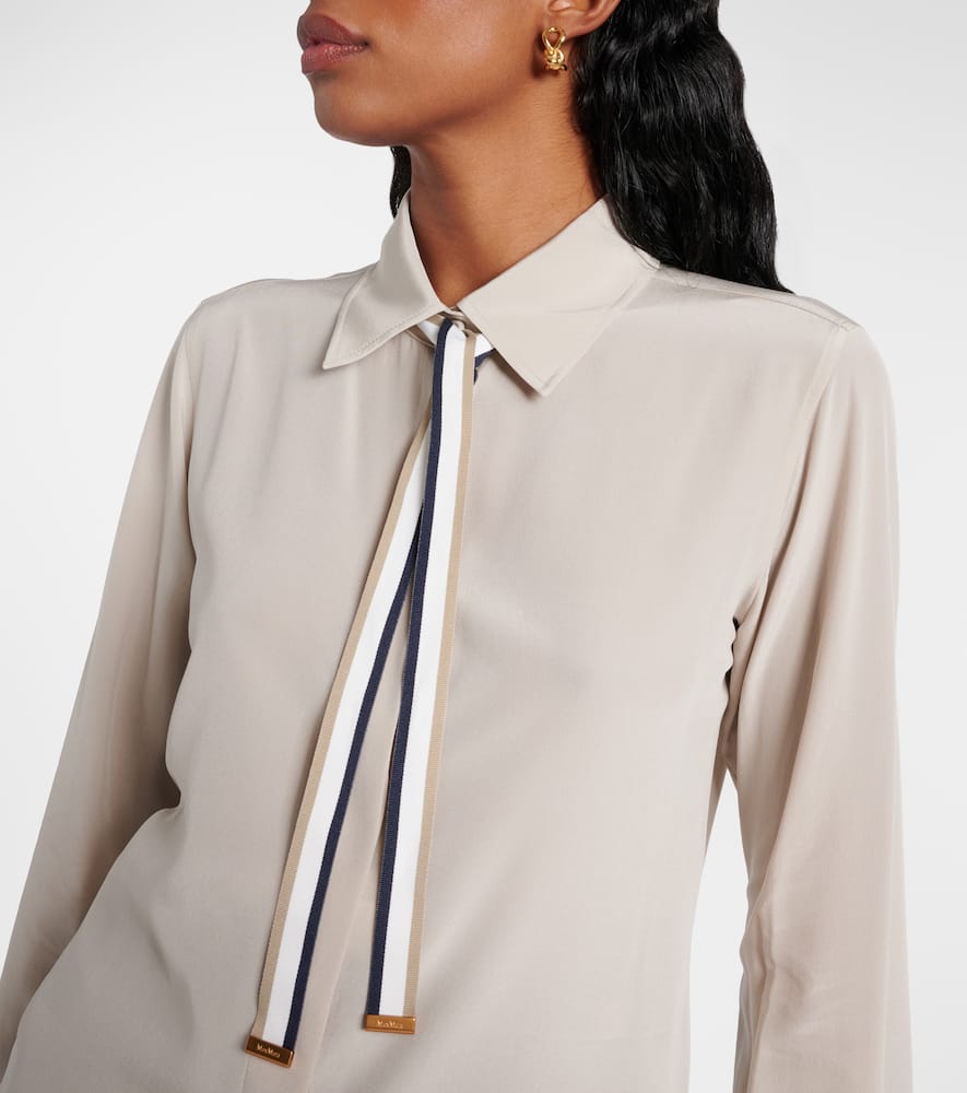 Apollo bow-detail silk crêpe blouse