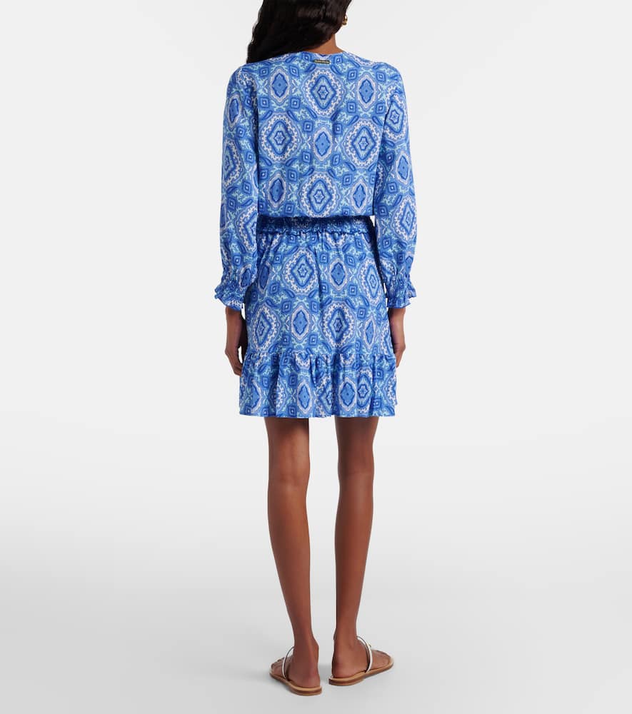 Mykonos printed smocked minidress