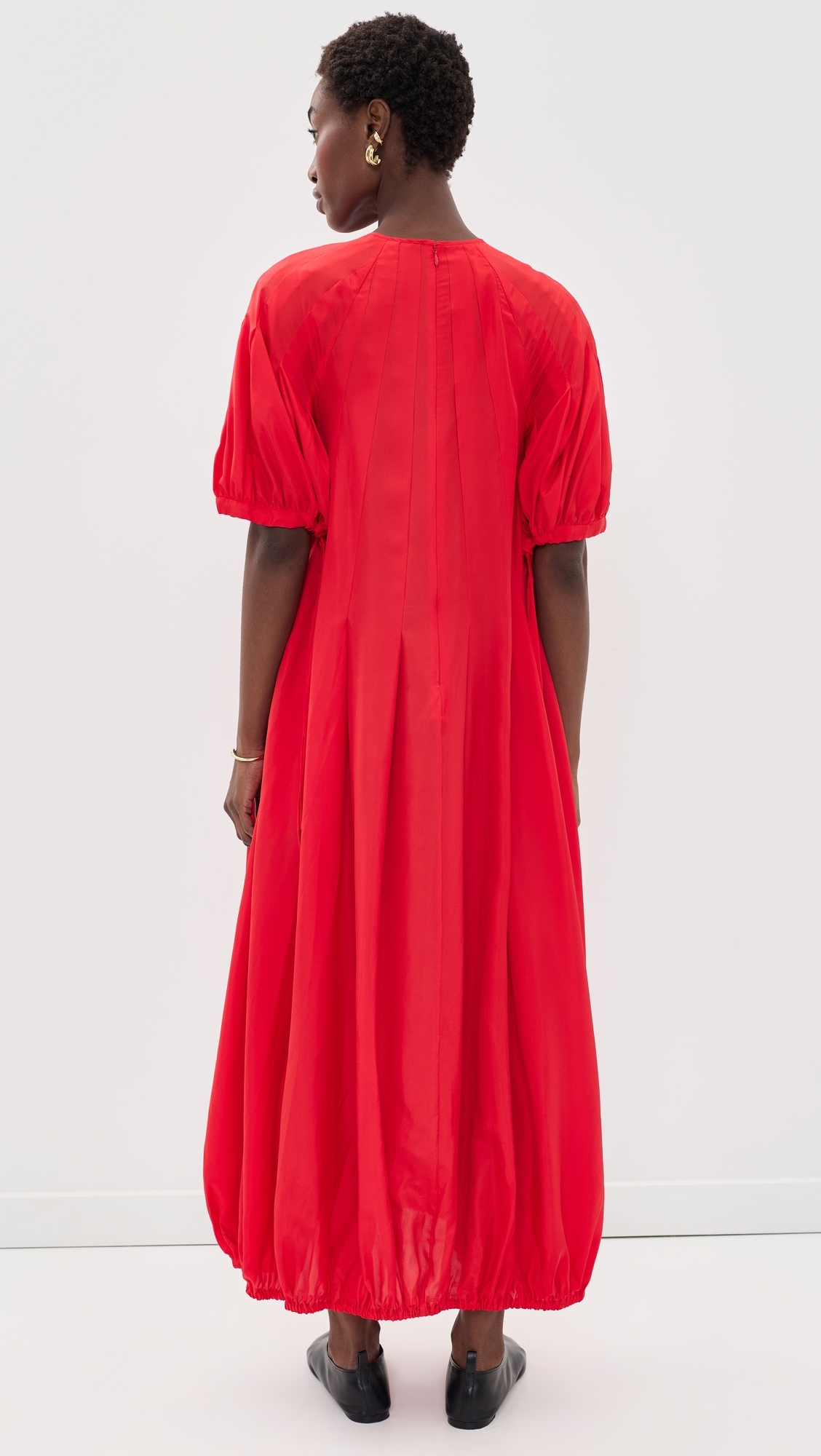 Lily Silk Midi Dress Red
