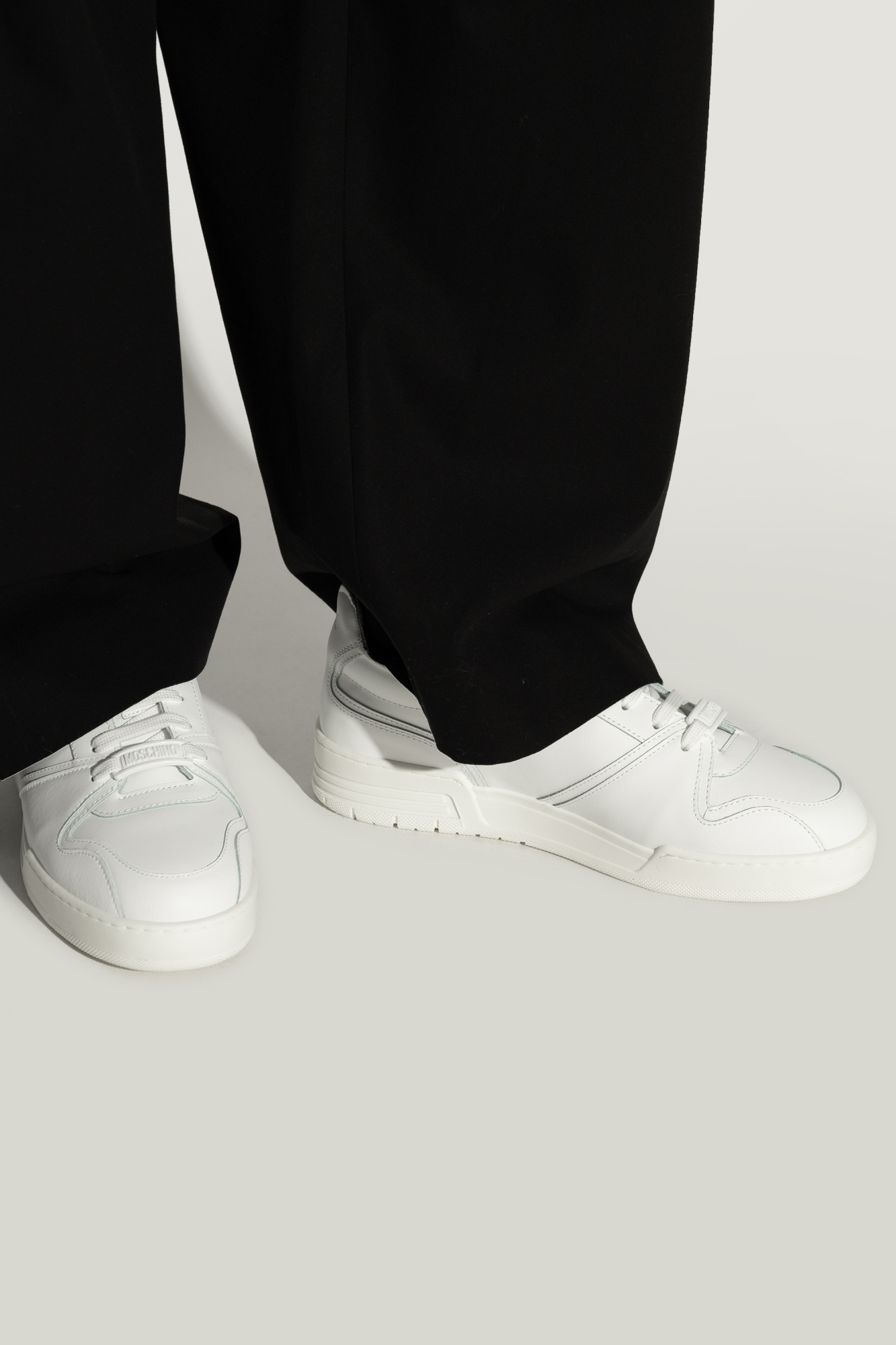 Leather Sports Shoes, Men's, White