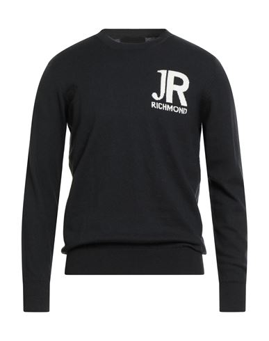 Man Sweater Black Size L Cotton, Merino Wool
