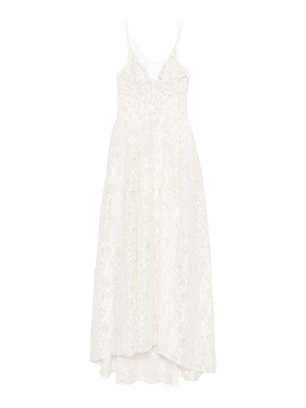 Lace Dress In Beige Cotton