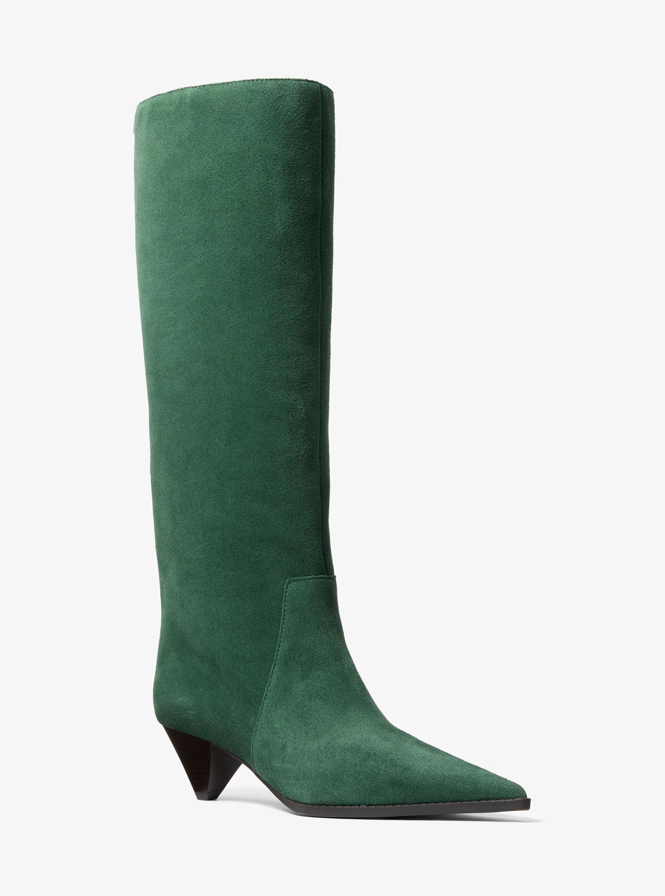 Michael Kors Jayla Suede Knee-High Boot in Green - size 6 by