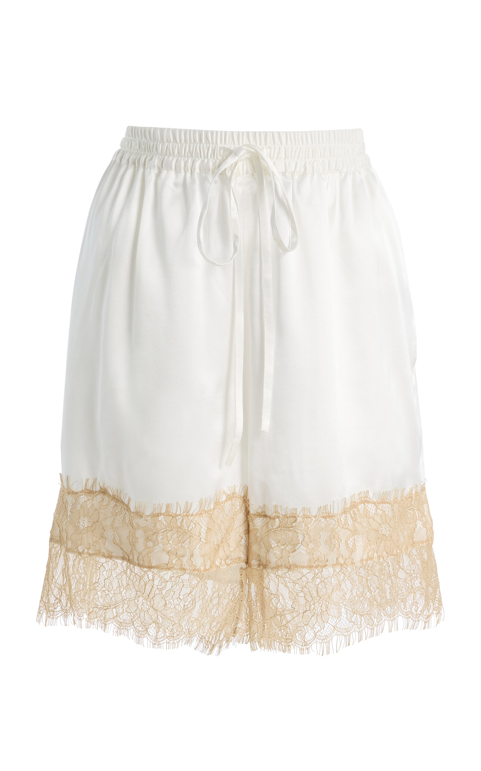 Exclusive Whisper Lace-Trimmed Silk-Blend Shorts - Moda Operandi