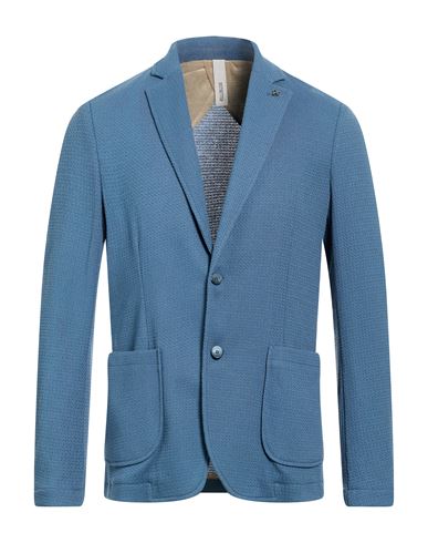 Man Blazer Slate blue Size 40 Polyester, Cotton, Elastane