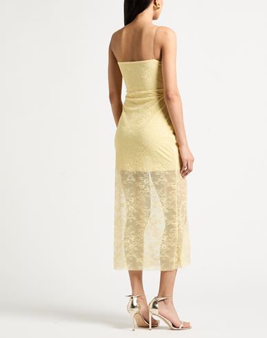 Woman Midi dress Pastel yellow Size 10 Polyester, Elastane, Nylon