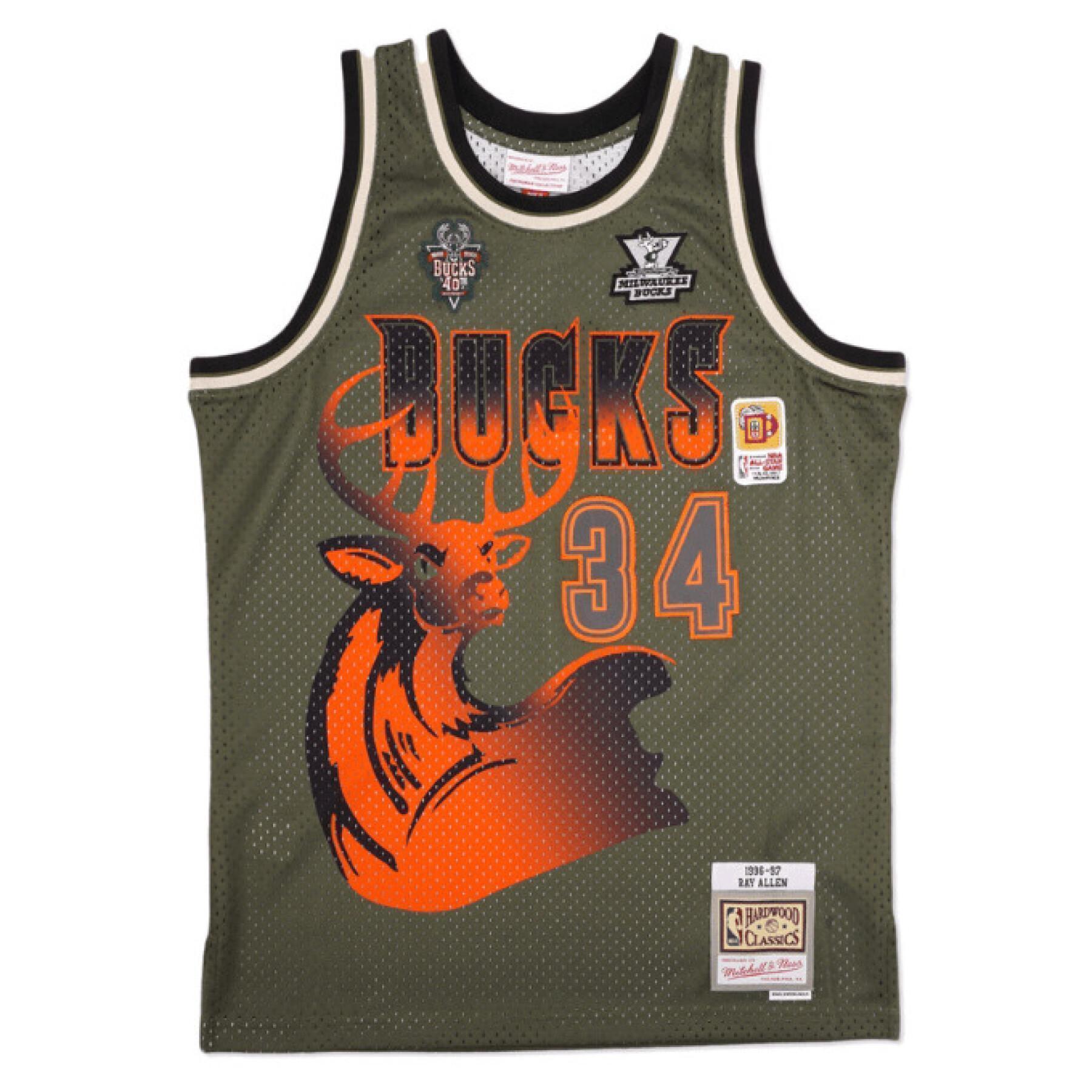 Men's Flight Swingman Jersey Bucks 1996 Ray Allen Jerseys